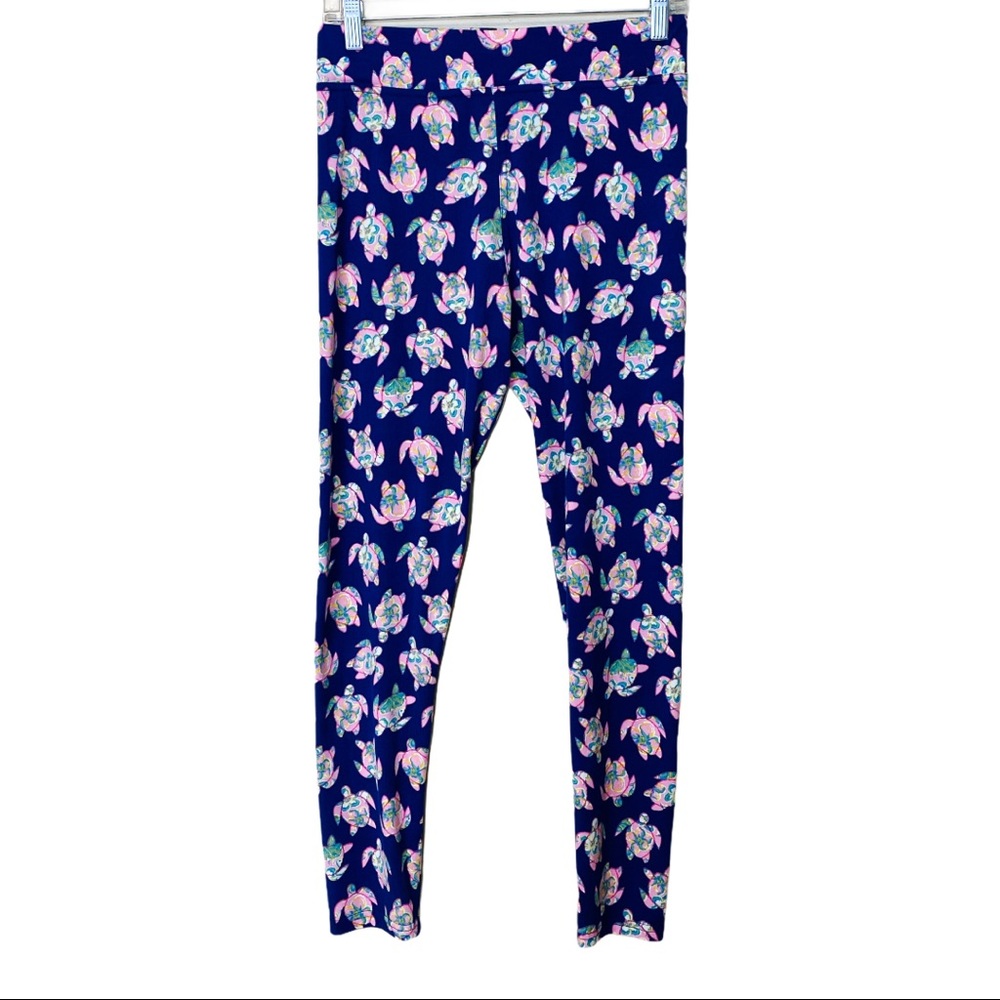 Simply Southern Navy  Sea Turtle Leggings No Pockets One Size